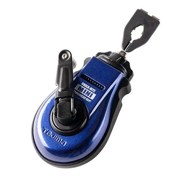 Tajima Chalk-Rite® MINI Chalk Line, Braided Line, Collapsible Compact Design, Refill Port, Ultra-Thin Construction, Five-Gear Winding