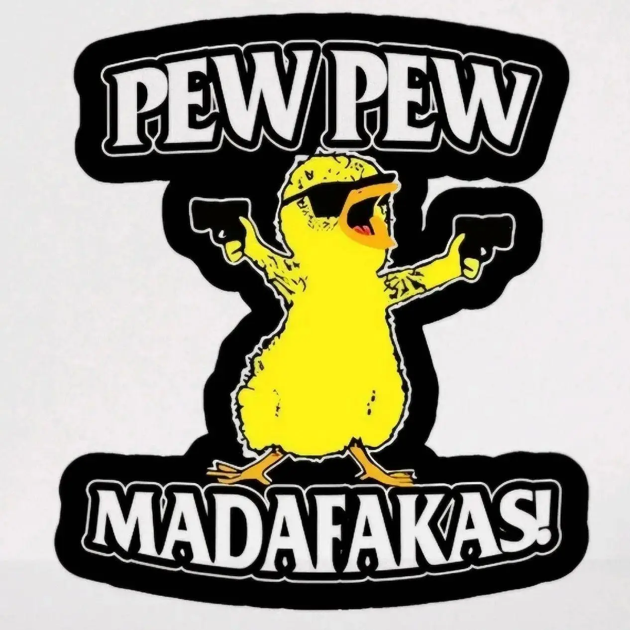 [Buy 2 Get $2 OFF ] Funny Pew Pew Madafakas Chick UV DTF Sticker Decal - Waterproof UV Protected Hard Car Window Truck Decal - Funny Meme Laptop Water Bottle Vinyl Sticker