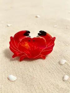 Crab Hair Clip, Fun Acrylic Animal Claw Clip, Fashionable Summer Beach Accessory, Trendy Hairstyle Holder, Hair Decor for Parties
