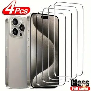 Tempered Glass Screen Protector, 4 Counts HD Screen Protector, Phone Screen Protectors, Phone Accessories Protection Compatible with iPhone 11 12 13 14 15 16 17 air Pro Max, Cover, Smartphone, Tempered Screen Film