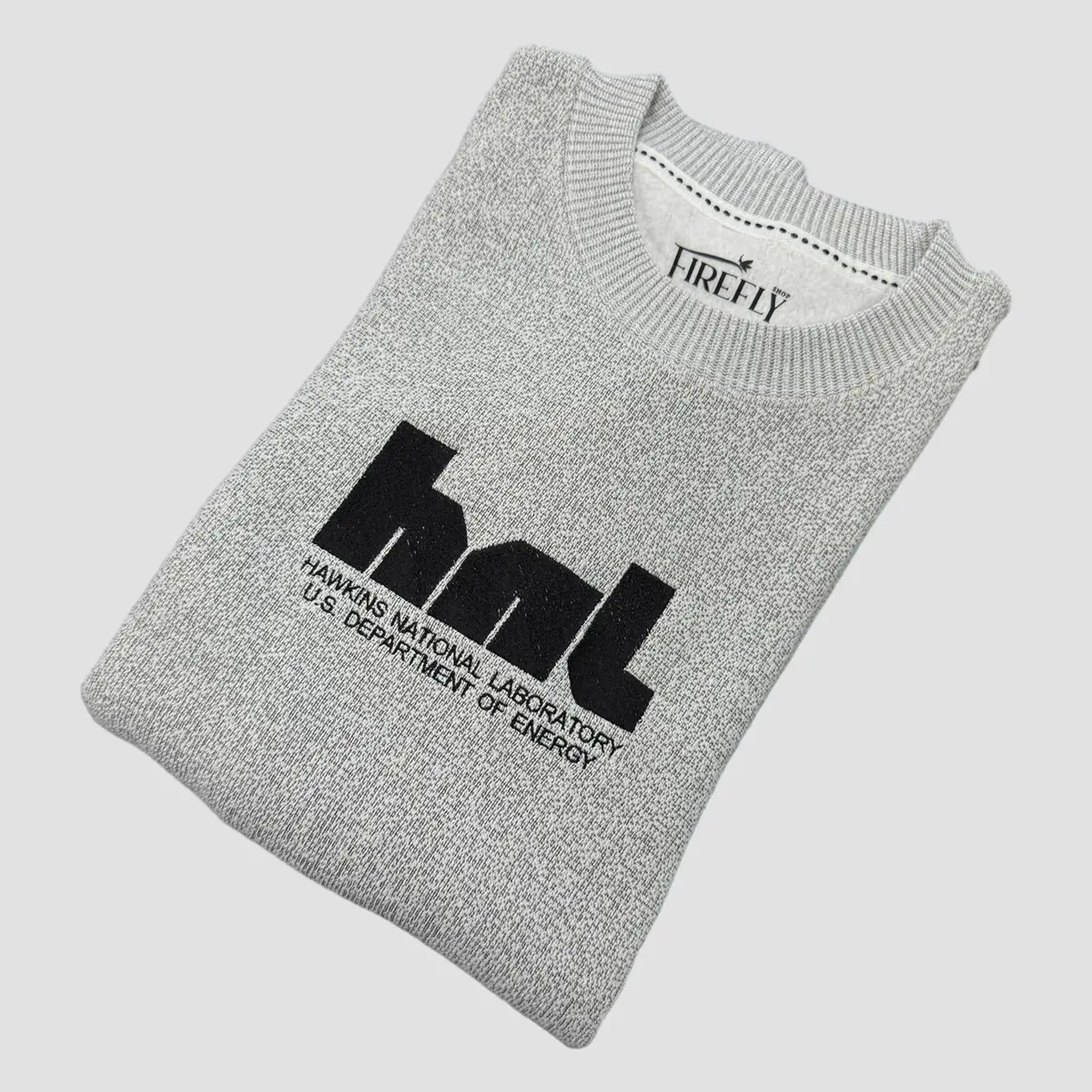 Hawkins Lab: Embroidered Knit-Fleece Crewneck Sweater