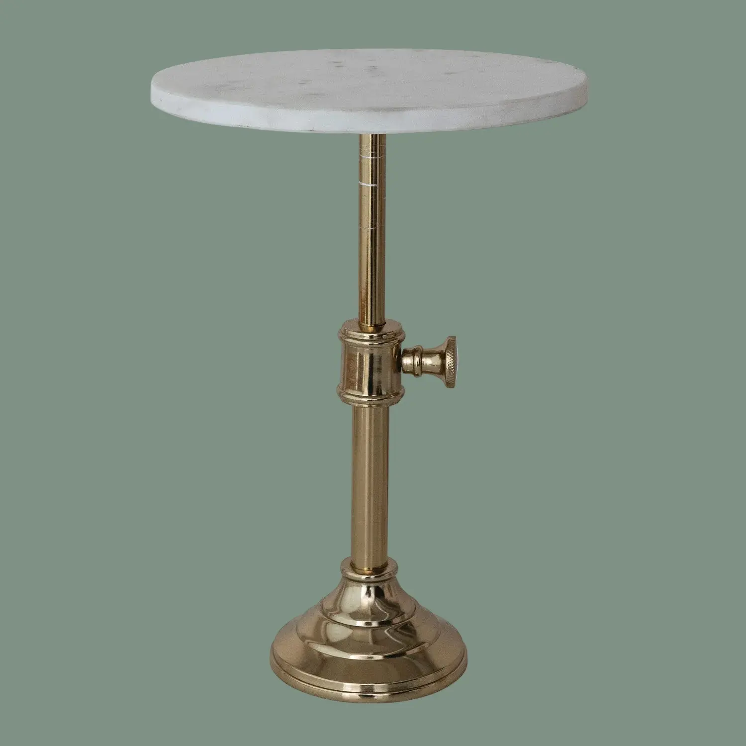 Adjustable Metal Pedestal w/ Marble Top