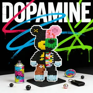 Turtle Mask Bear 3D Jigsaw Puzzles Building Blocks Decoration, Bookshelf Home Office Cabinet Decor, Party Living Room TV Stand Display Gift