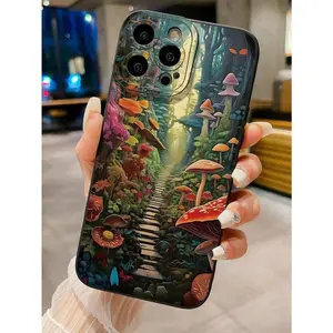 Summer 1pc Common Mushroom Pattern Phone Case Suitable For IPhone17/IPhone17 Air/IPhone17 Pro/IPhone17 Pro Max/16 Pro Max/15 Pro Max/14 Pro Max/13 Pro Max/12 Pro Max