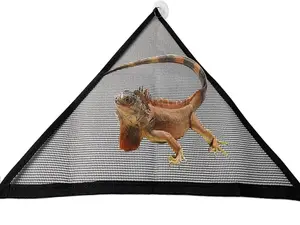 2 Pcs Bearded Dragon Lizard Hammock, Geckos Hammock, Breathable Mesh Reptile Hammock, Suitable for Iguanas, Anoles, Geckos, Snakes, Chameleon（Black）