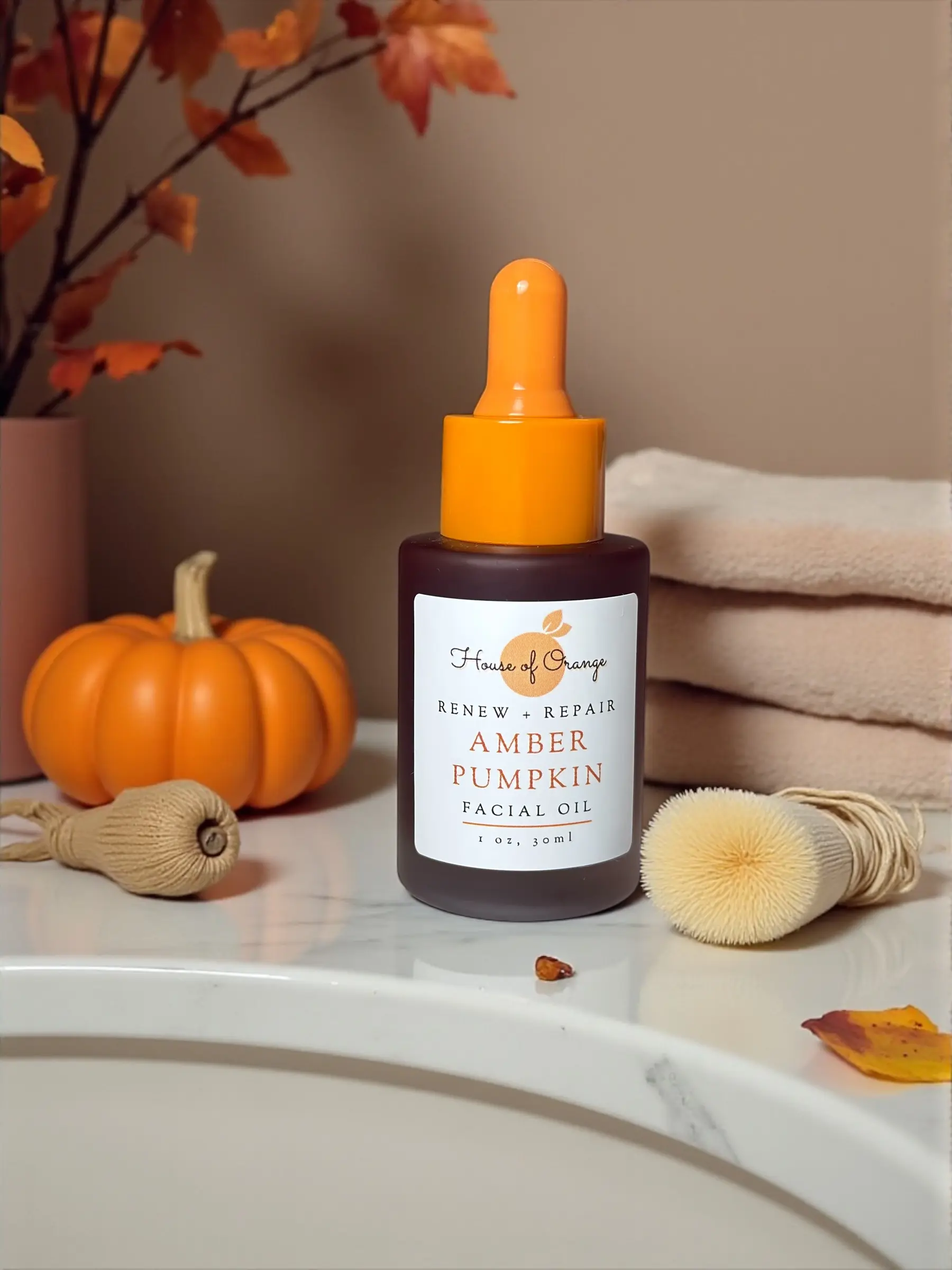 Pumpkin Repair Oil | with Calming Plantain Leaf, Rosehip, Squalane, Jojoba, Vit E | Moisturizing, Soothing, Repairing