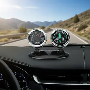 Car Dashboard Compass Thermometer - Multifunctional Guide Ball Truck Car Interior Accessory, Christmas Gift for Vehicle Essentials