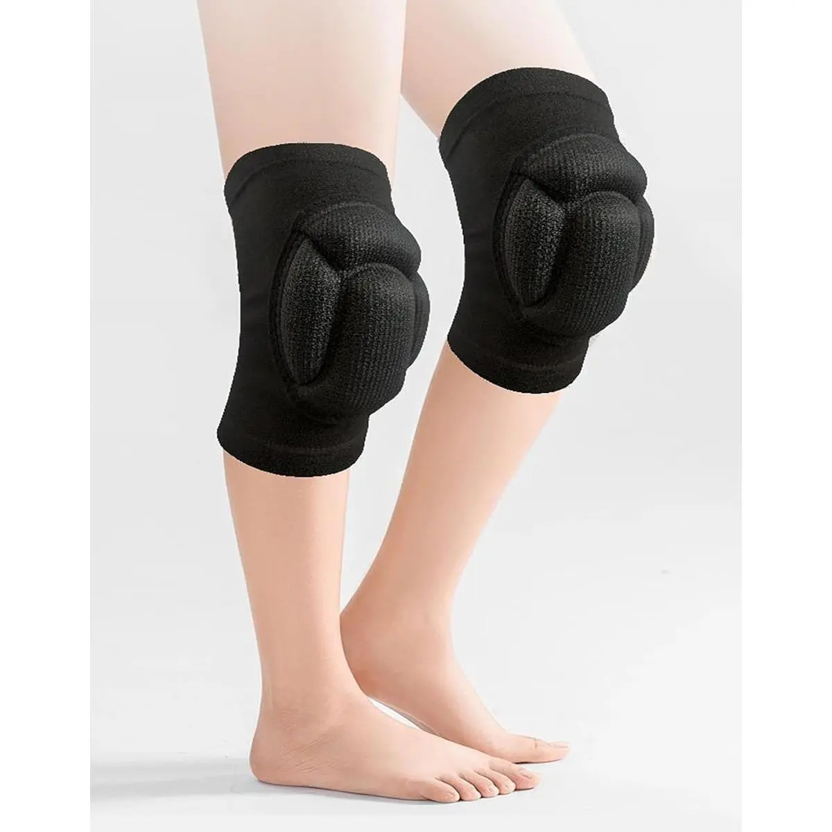 Professional Grade Volleyball Knee Pads (1 Pair) - Unisex Youth & Adults, Lightweight, Thick Padding, Shock Absorption, Anti-Slip Surface, Breathable, Ergonomic, Stable Compression, Secure Cuffs for Indoor/Outdoor Volleyball Pain Relief, Volley Ball, Elas