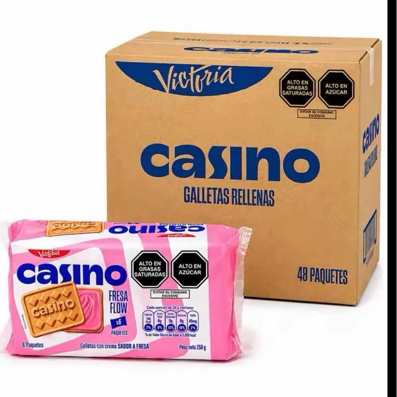 Casino Strawberry Snack Pack, 1 Case with 8 Individual Bags
