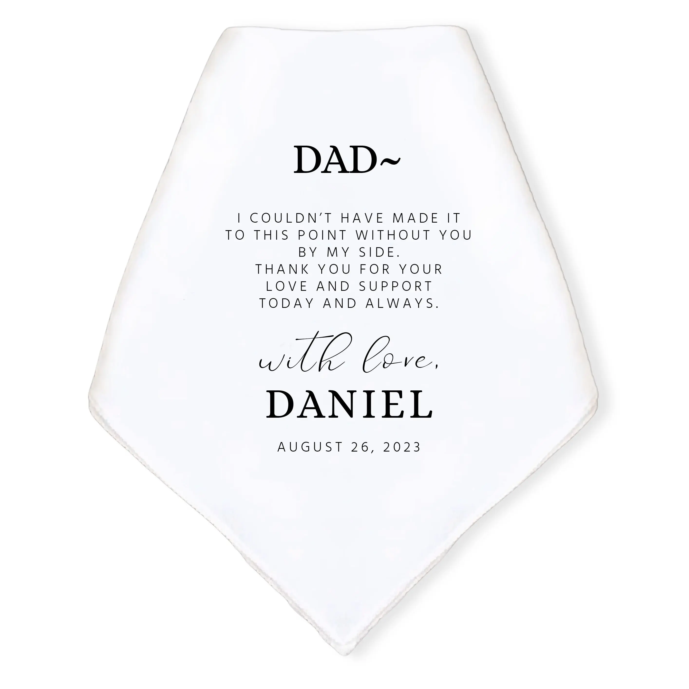 Personalized Dad Wedding Handkerchief | Heartfelt Gift for Father of the Groom | Customized Wedding Gifts For Parents on Wedding Day | Gift for Dad from Groom | Custom Keepsake Elegant Design