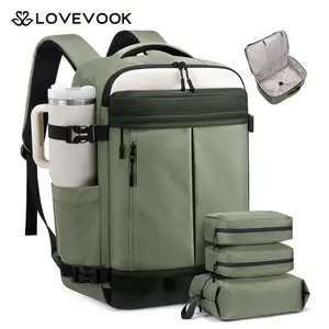 LOVEVOOK 40L Travel Backpack for Women Men, Airline Approved Carry On Luggage with 3 Cubes Accessories, TSA Personal Item Travel Cruise Essentials, Waterproof Weekender Overnight Bags fits 17" Laptop outdoorfun