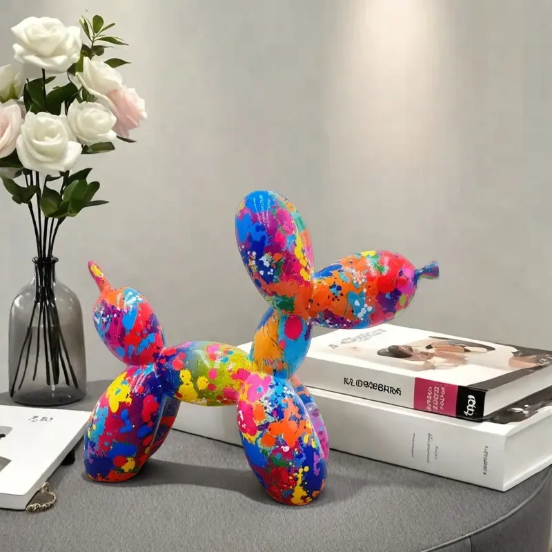 Colorful Resin Balloon Dog Statue - Modern Home Decor Ornament for Entryway, TV Cabinet, Boxed Gift for Children's Day, Christmas, All Seasons Home Supplies Figurine, Modern Decor, Decor Ornaments