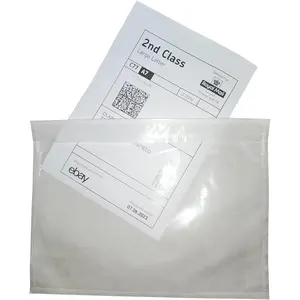 200 pcs 6" x 9" Clear Plastic Adhesive Packing List Envelope Mailing bag Shipping label Pouch Return Label Documents