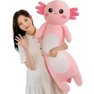 Long Axolotl Plush Pillow, Cute Axolotl Stuffed Animal Body Plush Soft Plushies Doll Toy for Girls Boys(80cm/31.4inch,Pink) comfort  gifts squish  mail Animal Toy jotoys Cuddly Teddy Bear
