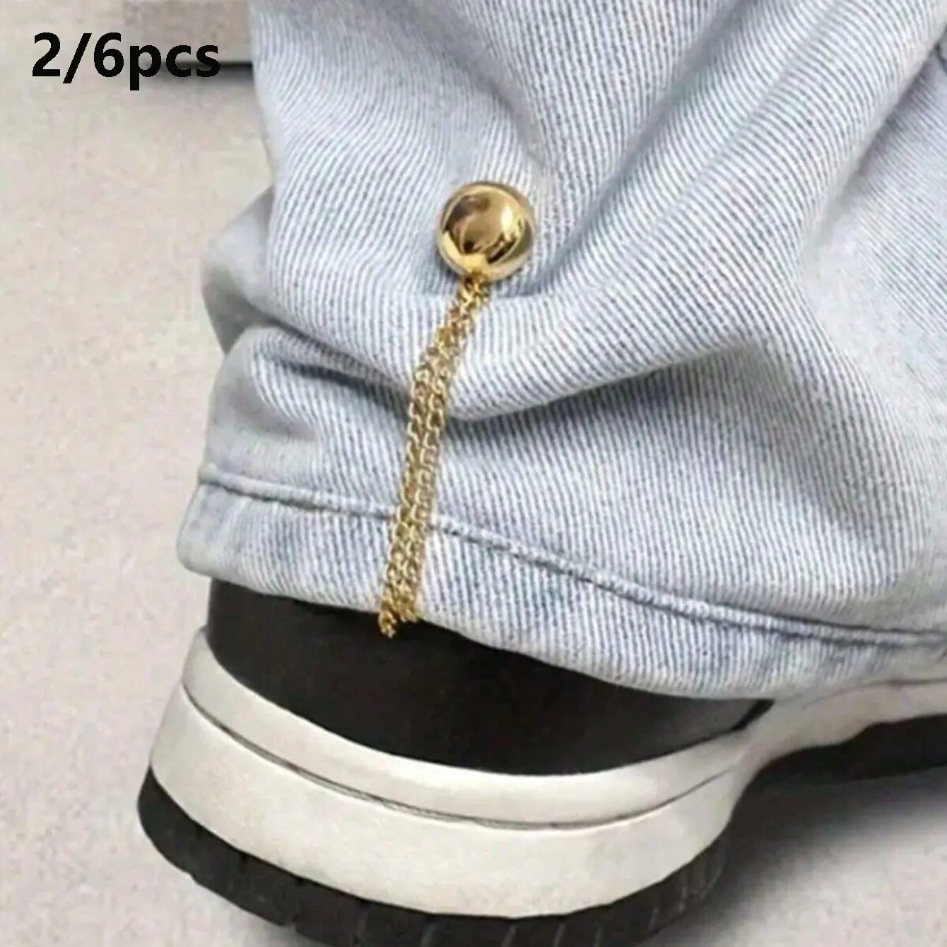 2/6pcs Adjustable Magnetic Pants Clips and Sleeve Clips, Durable Alloy Material, Detachable Hem Buckle, Suitable for Pants and T-Shirts, Clip In