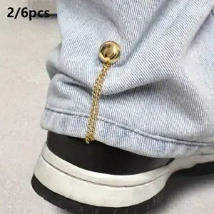 2/6pcs Adjustable Magnetic Pants Clips and Sleeve Clips, Durable Alloy Material, Detachable Hem Buckle, Suitable for Pants and T-Shirts