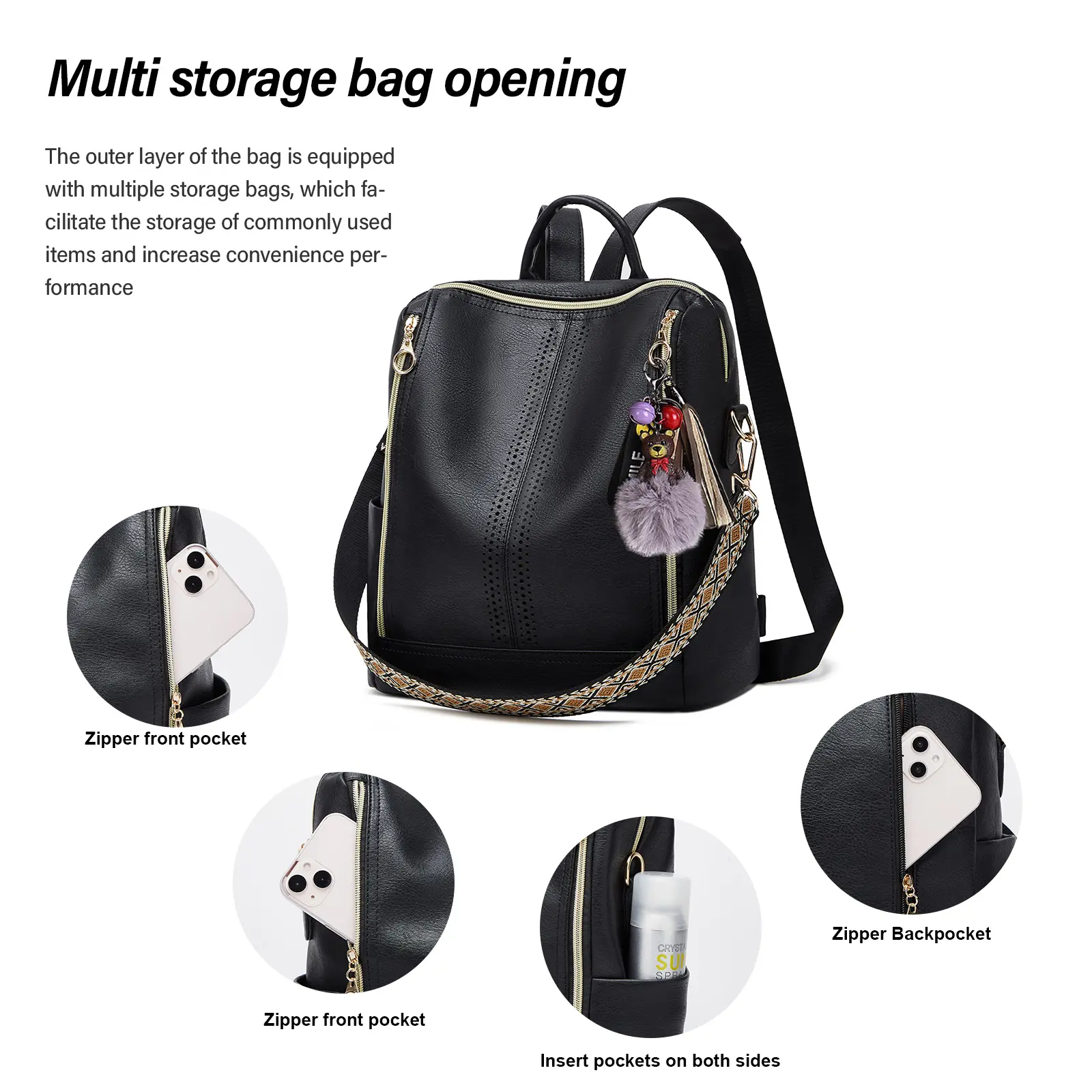 Small PU Leather Anti-Theft Backpack Purse Convertible Tote Shoulder Bag Leather Anti Theft Convertible Backpack Purse - Etsy main image 2