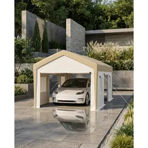 Garvee 13x20Ft Carport, Portable Garage with Replacement Cover, 200g PE Cover, Heavy Duty Carport Canopy, Waterproof, UV Protected & Wind-Resistant, for Car, Truck, Boat, Yellow (Frame Not Included)