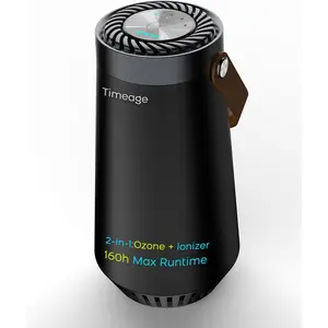 Portable 2-in-1 Rechargeable Filterless Ozone Generator & Air Ionizer Eliminates Pet Odor Cigarette Smell Dust Pollen for Car Home Travel Odor Deodorizer