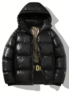 Black Gold Cotton Jacket Cotton Coat Bread Clothing Autumn Winter New Loose Thick Versatile Casual Stylish Outerwear Menswear Tops Beige Long Sleeve