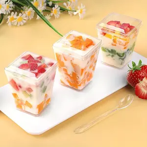 5oz Clear Dessert Cups with Lids & Spoons | 50/100 Pack Mini Parfait Cups, Disposable Party Cups for Mousse & Cheesecake