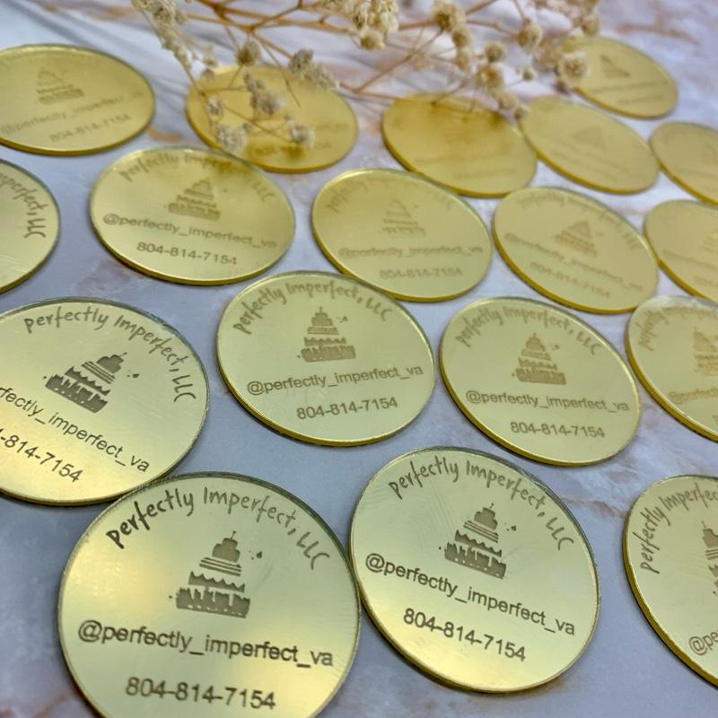 12 units custom acrylic logo tags for you business