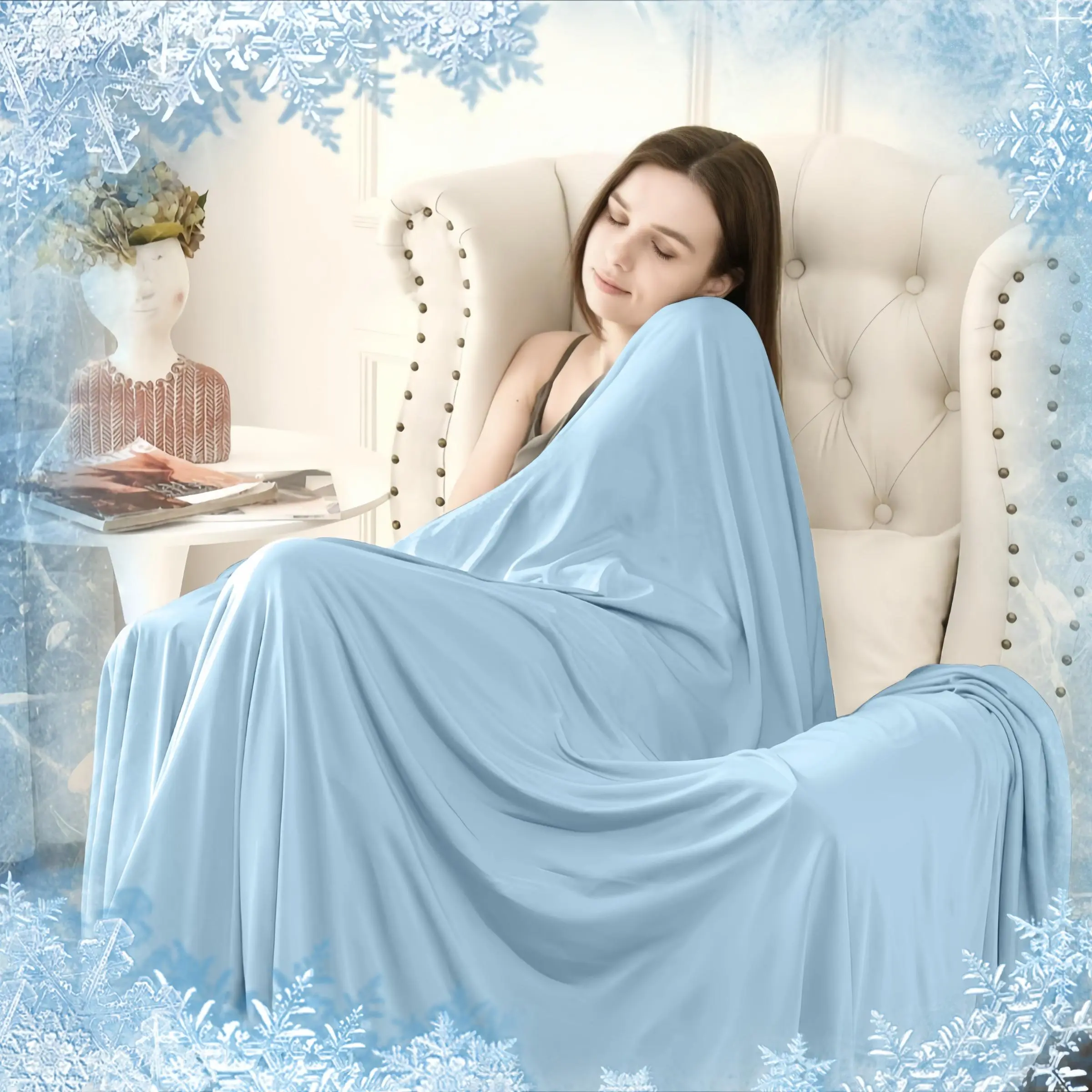 Cooling Blanket, Lightweight Breathable Silky Soft Blanket, Comfortable Bedding for Home Bedroom, Perfect Gift for Loved Ones