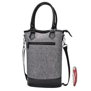 Tirrinia 2 Bottle Wine Gift Tote with Corkscrew for Outdoor