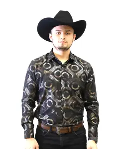 VS100L-FPMSFP-EB-10-1-BLACK- Men's Vaquero Signature Fashion Shirts Menswear