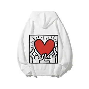 Official Keith Haring Unisex Crewneck Sweatshirt, Soft Cotton Pop Art Graphic Pullover, Vintage 80s Streetwear Hoodie for Men Women