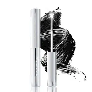 Black Washable Metal Mascara Wand, Waterproof Iron Wand Mascara for Thin Short Sparse Lashes, Natural Length Slim Volume Buildable Formula, Separated Lashes, Long Lasting Smudge-Proof No Flaking Tint