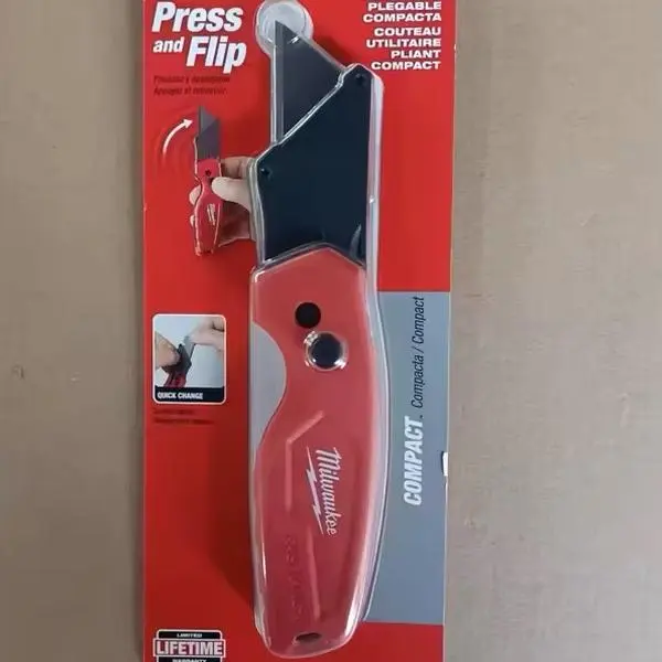 Milwaukee 48-22-1500 FASTBACK Folding Quick-Change Blade Heavy-Duty Box Cutter Tool