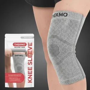 THERMO Circulation Knee Sleeve, Natural Semiconductor Infrared Healing Knee Brace, Superior to Compression, Comfort Style w/No Support Stay, Large