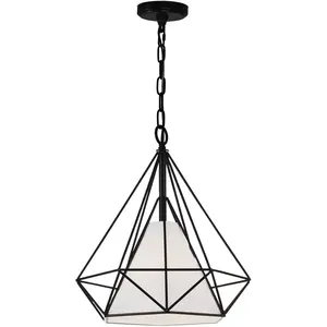 CWI Lighting Diamond 1 Light 18 inch Black Down Pendant Ceiling Light 9600P18-1-101