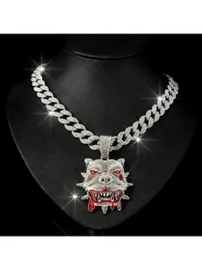 Hip-hop personalized bulldog pendant necklace, trendy, stylish, and cool men's accessory