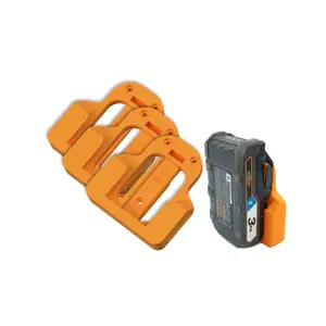TripleD Tools PowerSlide Edge for Ridgid Power Tools 3 Pack 3D Printed Battery Mount Secure Ergonomic Durable, Belt-Clip Design, Made in USA