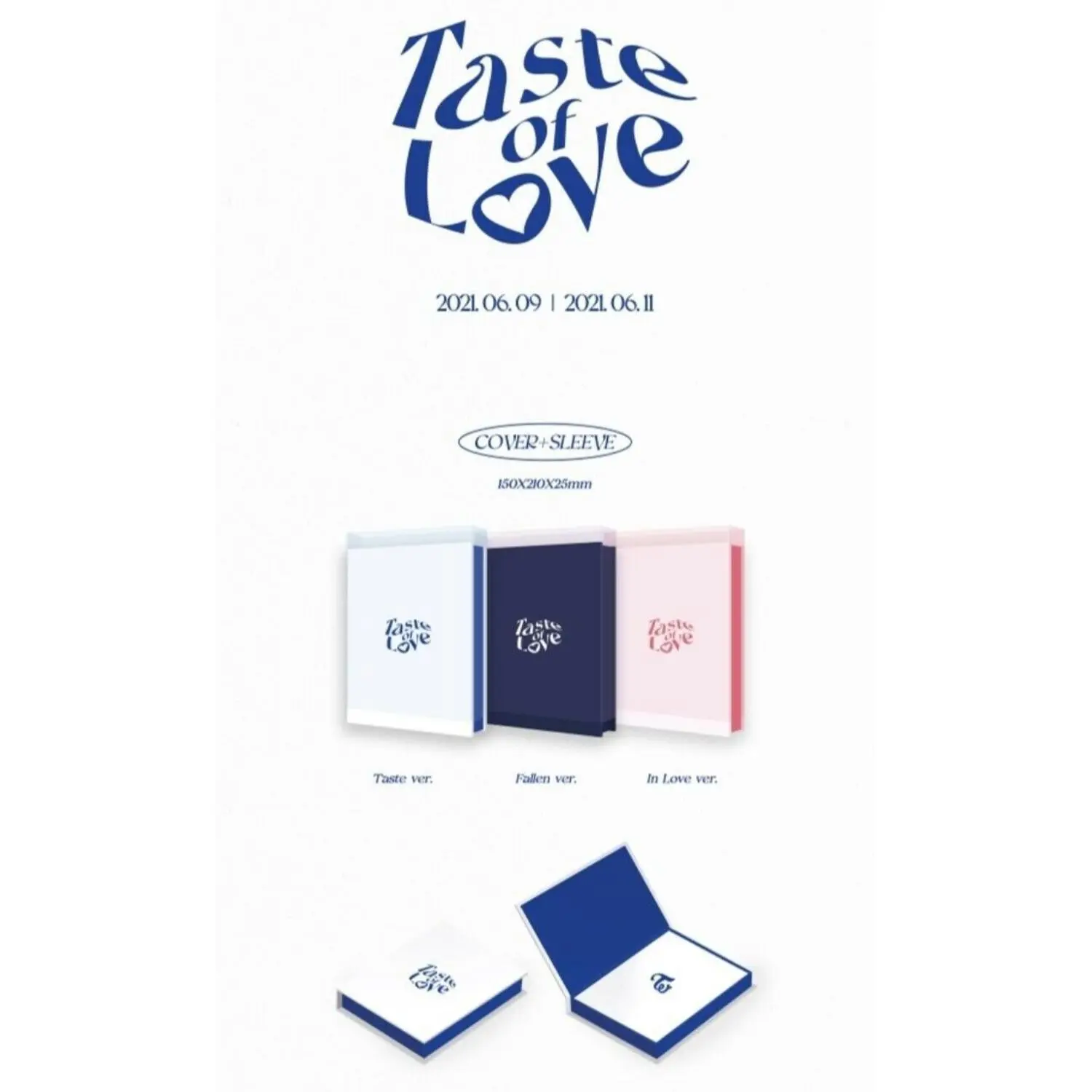 TWICE - Taste Of Love (random Cover)  [COMPACT DISC - CD] Coaster, Photo Book, Photos, Asia - Import