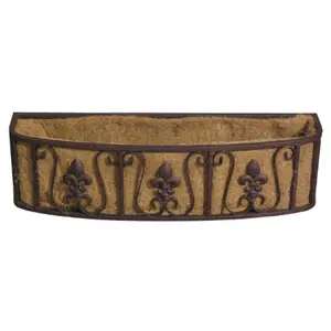 Deer Park D68 WB136X Small Finial 30 In. L X 8 In. D X 8 In. H Window Box With Coco Liner