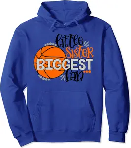 Basketball-Little Sister Biggest Fan Pullover Hoodie - 72B08SDRM5SL