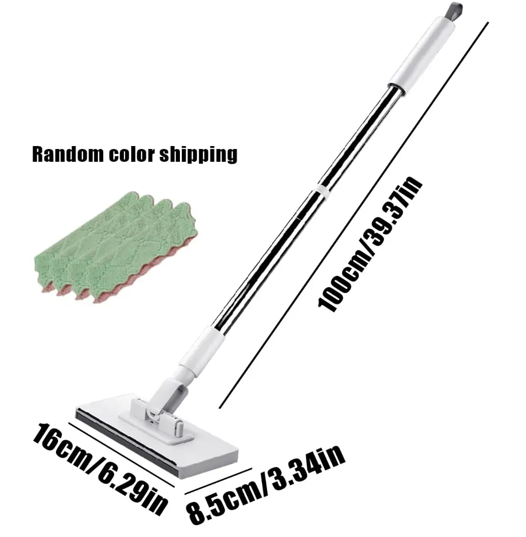 Dust Mop for Hardwood Floors 360 Rotating Head Flat Mop with 2 Reusable Pads Dry Wet Mopping for Tile Laminate Home Cleaning
