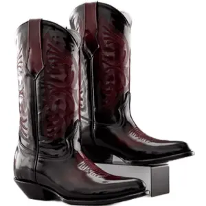 Bota vaquera clasics semi oval acavado camaleon color vino