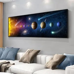 Planet Pattern Canvas Poster without Frame, 1 Count Vast Universe Canvas Wall Art, Wall Decor for Home Living Room Bedroom Office