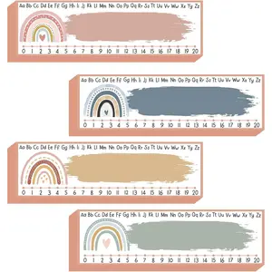 48 count Self Adhesive Name Tags for Classroom Student Desks, Boho Rainbow Students Name Plates for desks Classroom Elementary   School Teaching Supplies(11.8 x 3.5 Inch)