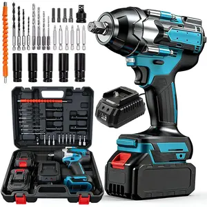 750N.m  Cordless impact Electric Wrenches, All-Metal Electric Wrenches with 2 * 3.0Mah, 3-IN-1 Electric impact Wrench with 5 Sleeves, High Torque 1/2 Electric Wrenches fathersdaygift fathersdaygift