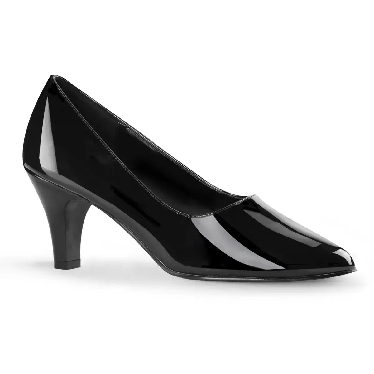 Pleaser Pink Label Divine-420 Women's Pointed Toe Pump Black Faux Leather