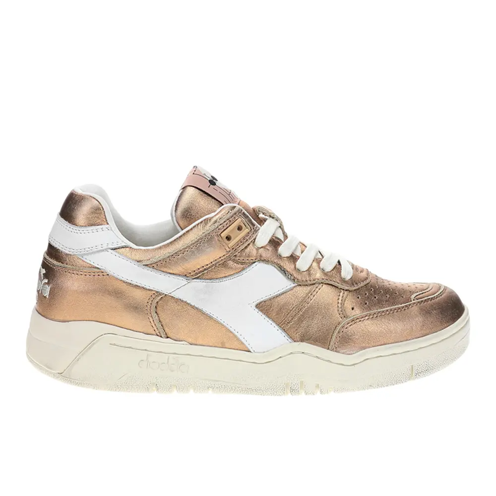 diadora Womens B.560 Metallic Lace Up Sneakers Shoes Casual - Gold