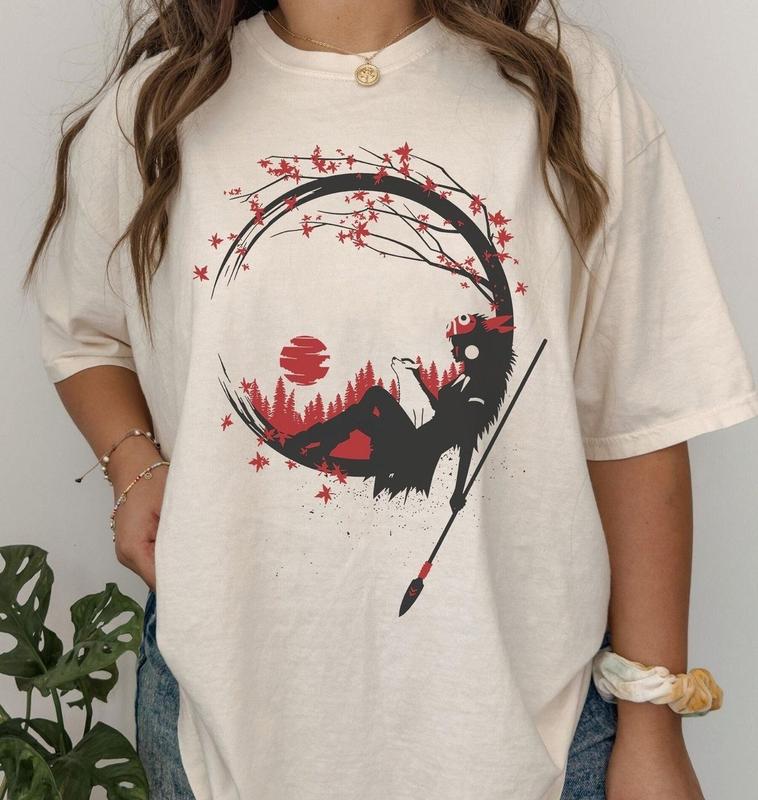 Princess Mononoke Shirt Sweatshirt Hoodie Mononoke Hime Shirt Forest Spirit Shirt Kodama Tree Shirt Studio Ghibli Shirt RXO