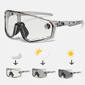 1 pair of color-changing cycling sunglasses - large frame - unisex