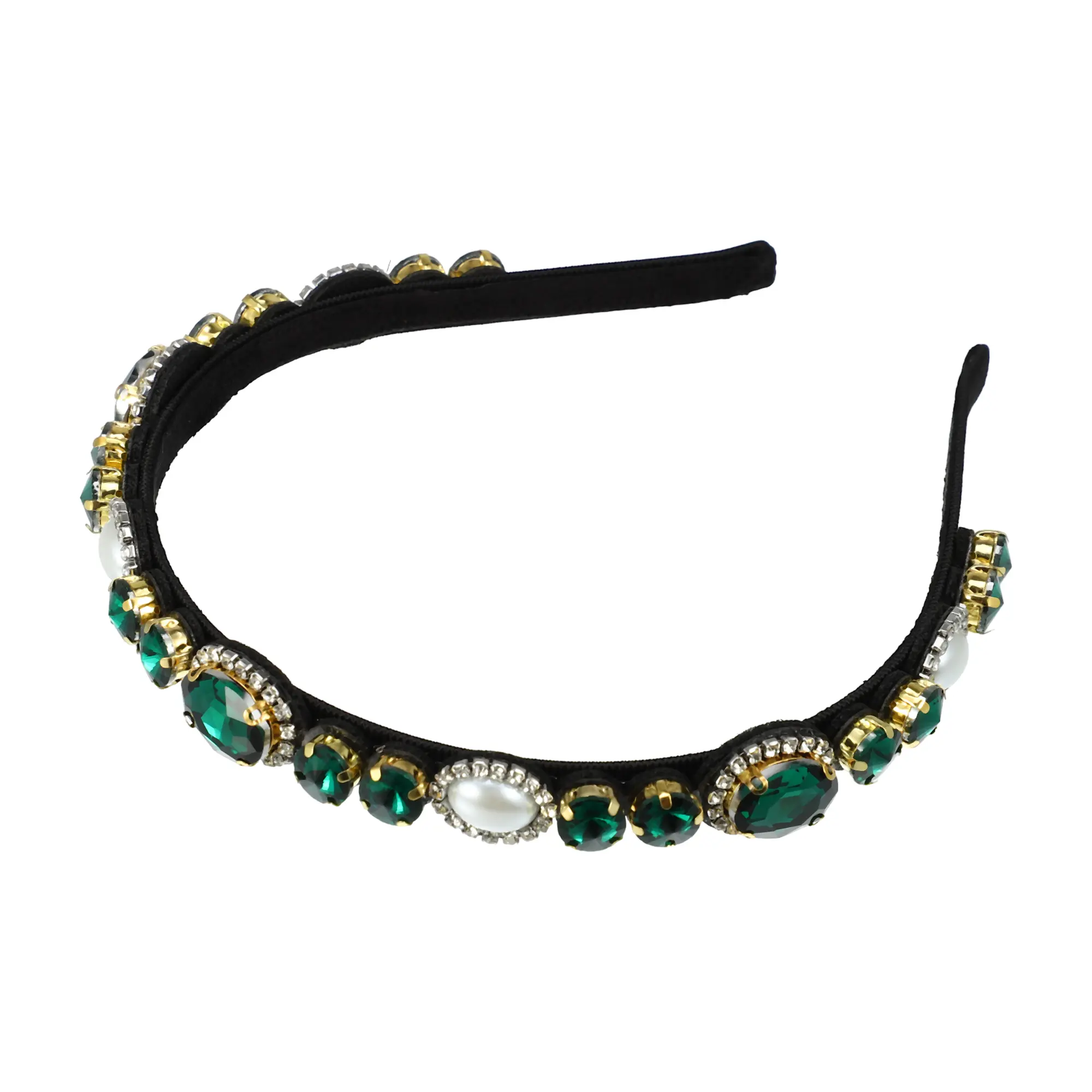 Unique Bargains Bling Rhinestone Headband Rhinestone Flannel Headband for Women 5.51"x0.79"