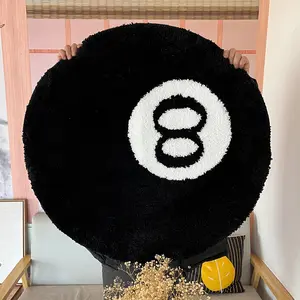 LAKEA Halloween 8 Ball Rug Indoor Home Decoration Spooky Halloween Gifts 8 Ball Accent Round Tufting Soft Rug Horror Movie Mat